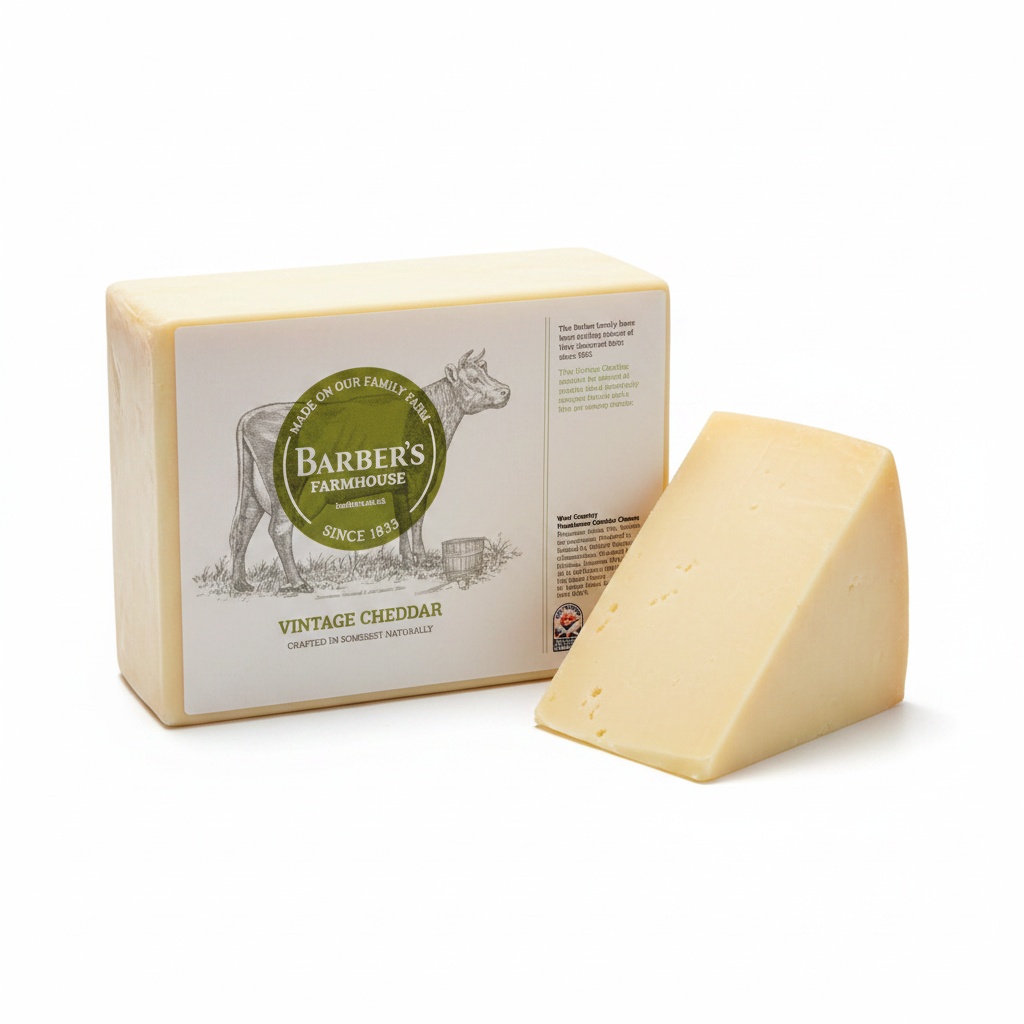 Barber's Farmhouse Vintage Cheddar uit Somerset met punt
