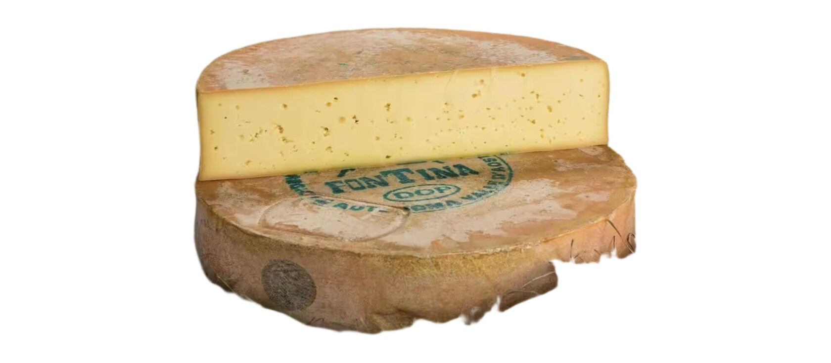 Fontina kaas op witte achtergrond