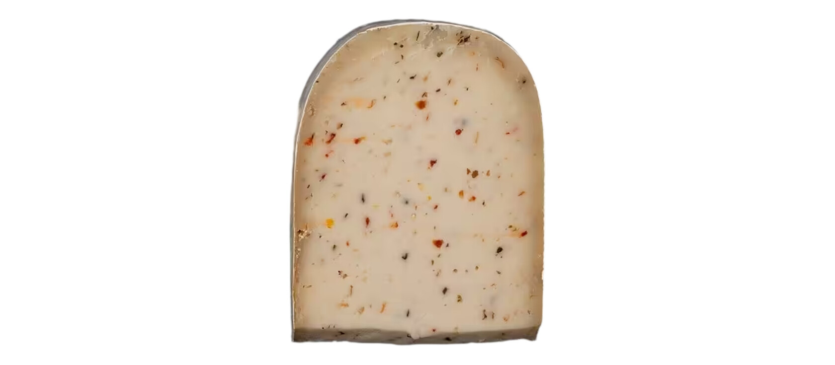 Geitenkaas Met Italiaanse Kruiden kaas op witte achtergrond