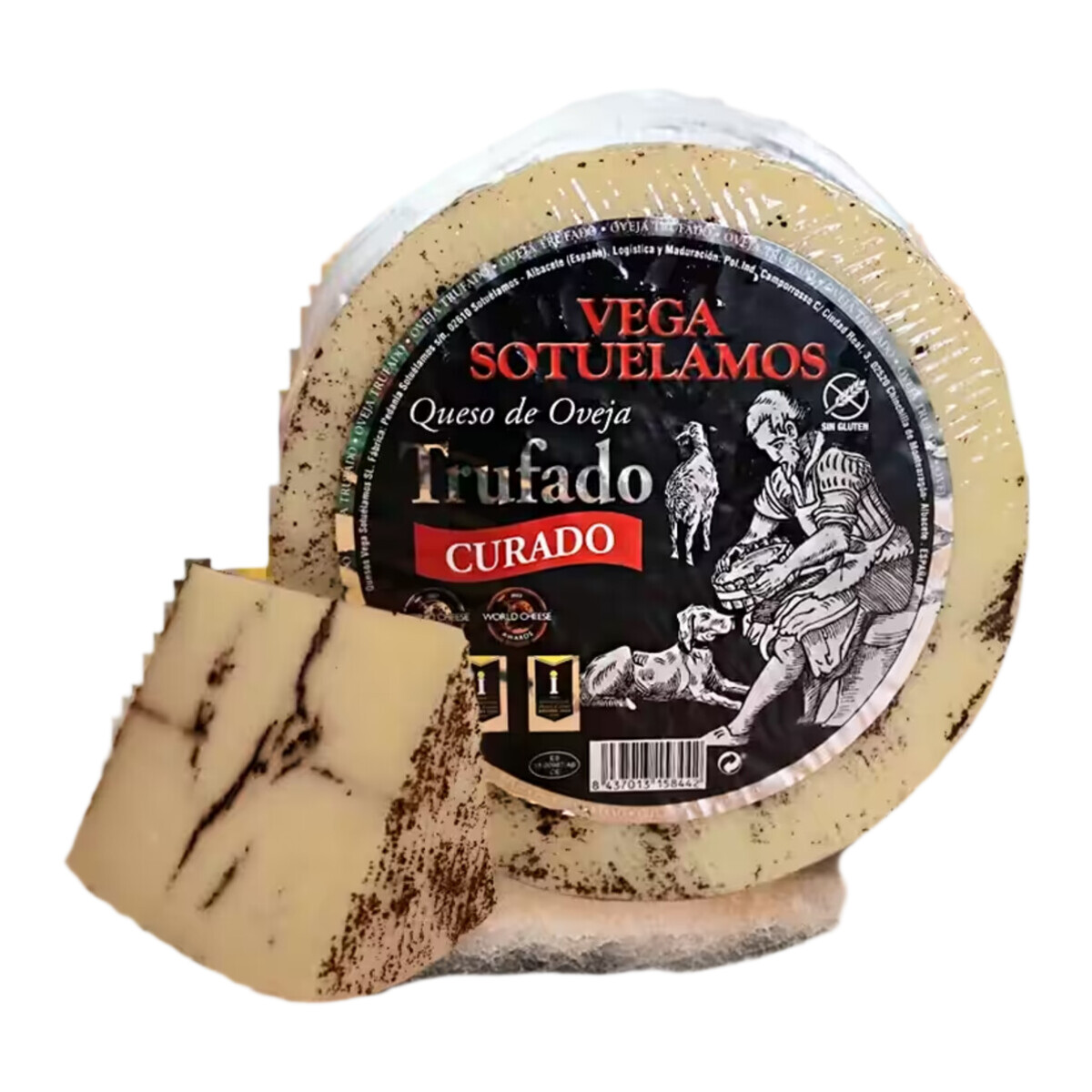 Manchego Truffel op witte achtergrond