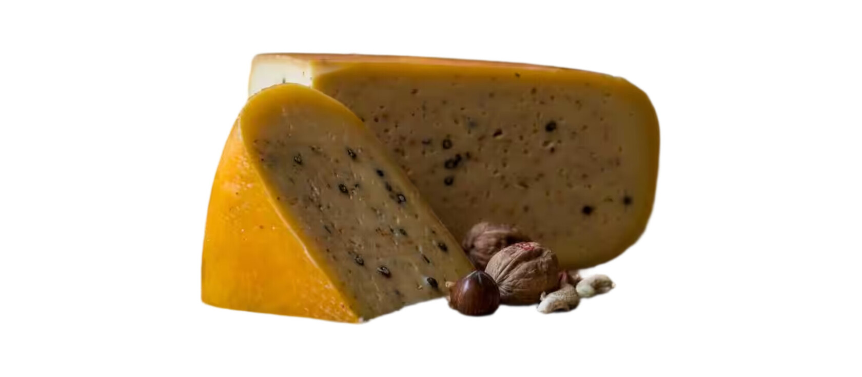 Peperkaas kaas op witte achtergrond
