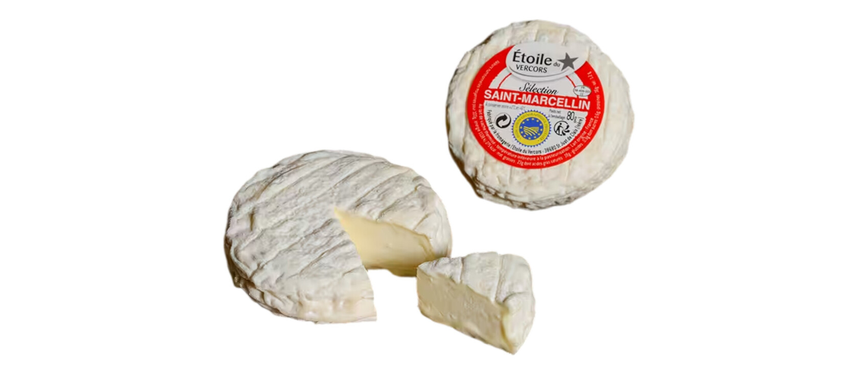 Saint Marcellin kaas op witte achtergrond