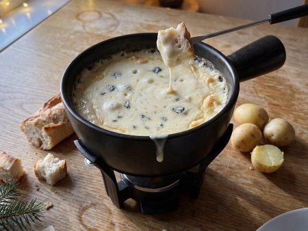 Kaasfondue De Blauwe, serveersuggestie